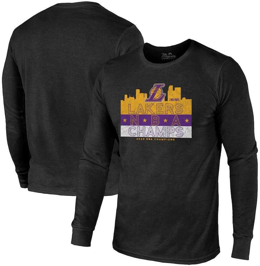 Men's Los Angeles Lakers Black 2020 NBA Finals Champions Tri Blend Long Sleeve T-Shirt,We sell and wholesale Men's Los Angeles Lakers Black 2020 NBA Finals Champions Tri Blend Long Sleeve T-Shirt on line form chian!